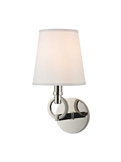 Malibu 1-Light Wall Sconce in Polished Nickel.